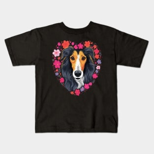 Borzoi Valentine Day Kids T-Shirt